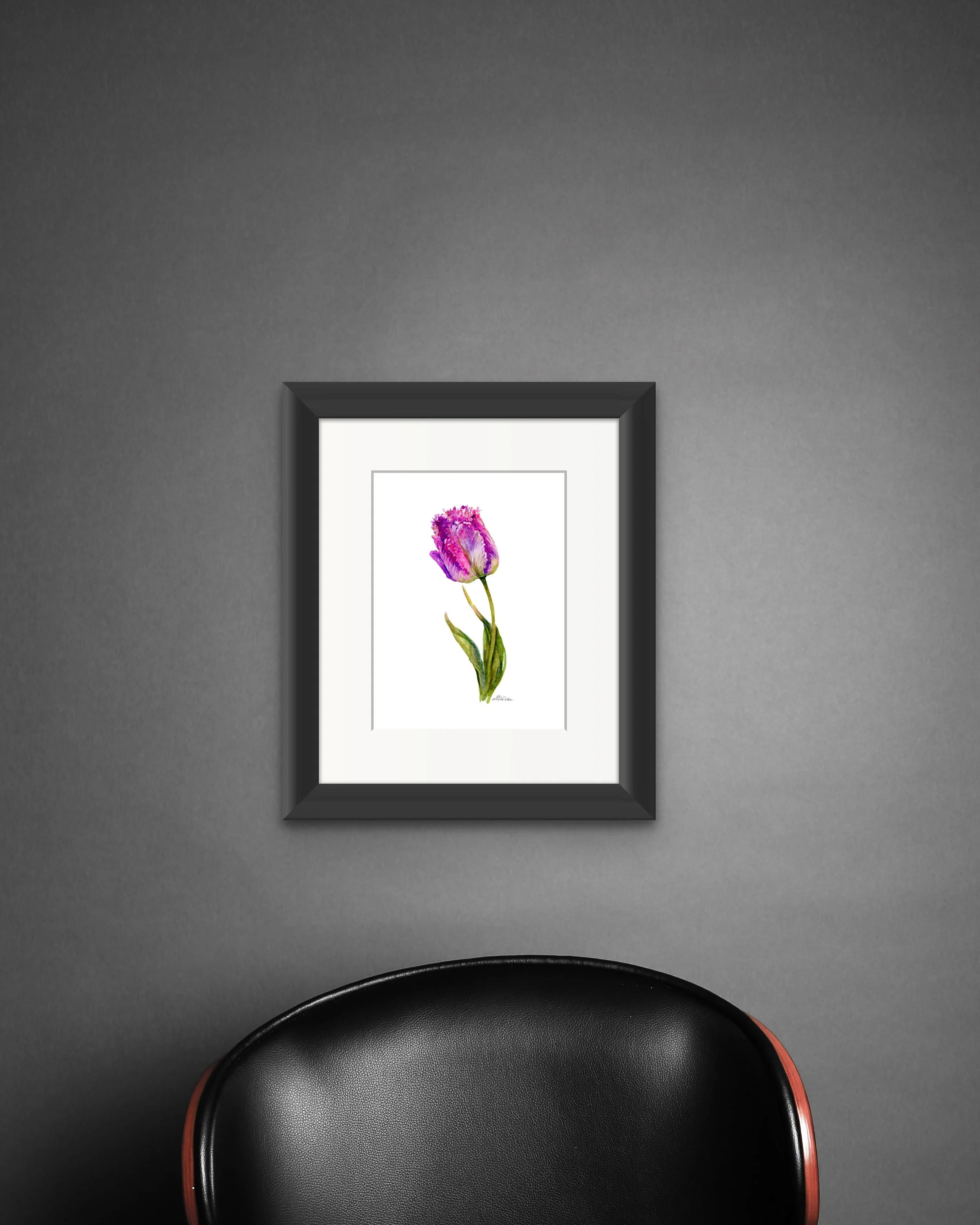 Tulip Art Print Pink Tulip Giclee Print Purple Tulip Wall Art Home